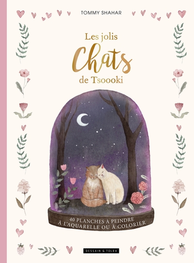 Les jolis chats de Tsoooki - 40 planches à peindre à l'aquarelle ou à colorier