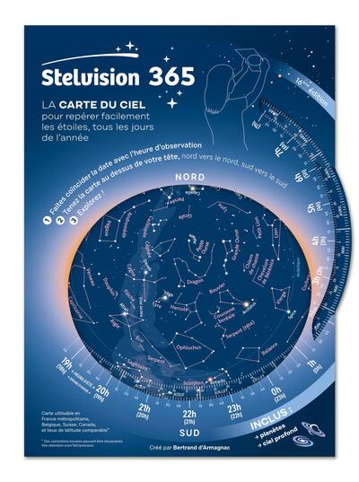 Stelvision 365 - La carte du ciel pour repérer facilement les étoiles, tous les jours de l'année