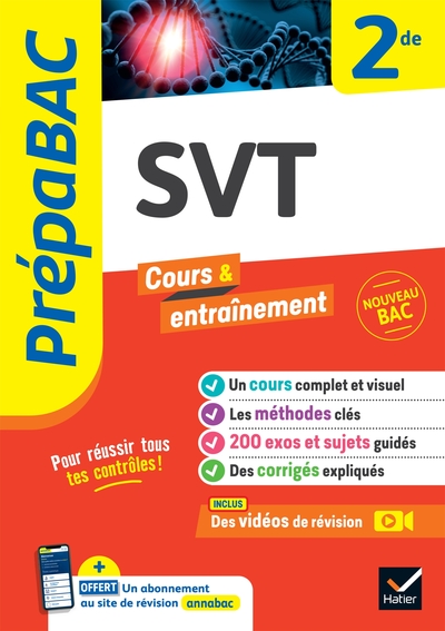 Prépabac - SVT 2de - cours, méthodes & entraînement (programme de Seconde)