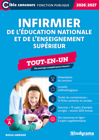 Cible Concours fonction publique - Infirmier de l’Éducation nationale et de l’enseignement supérieur – Tout-en-un (Catégorie A – Concours 2026-2027)