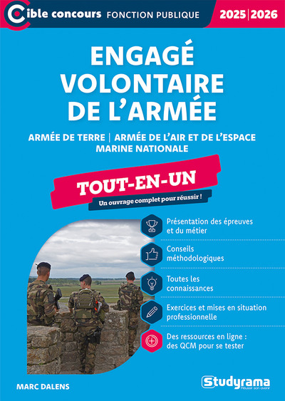 Cible Concours fonction publique - Engagé volontaire de l’armée – Tout-en-un (Édition 2025-2026) - Armée de terre – Armée de l'air et de l'espace – Marine nationale