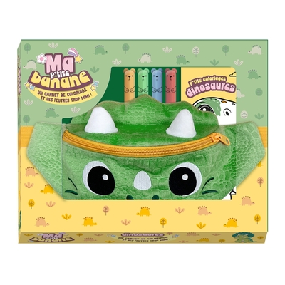 Ma P'tite banane Dino avec carnet de coloriages et jolis feutres