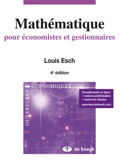 Mathématique pour économistes et gestionnaires