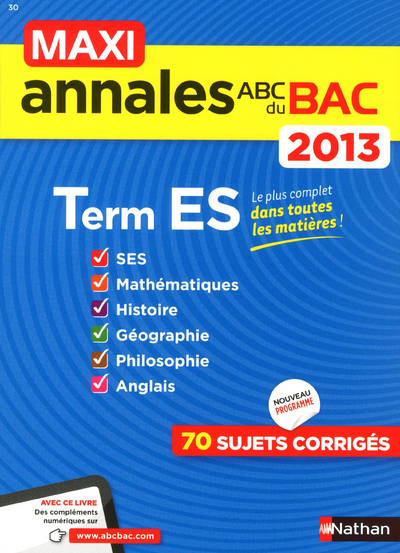 MAXI ANNALES BAC 2013 TERM ES N30