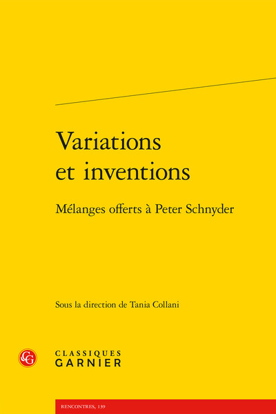 Variations et inventions - Mélanges offerts à Peter Schnyder