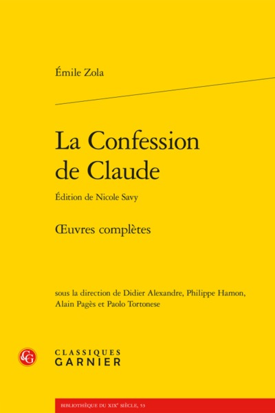 La Confession de Claude - oeuvres complètes