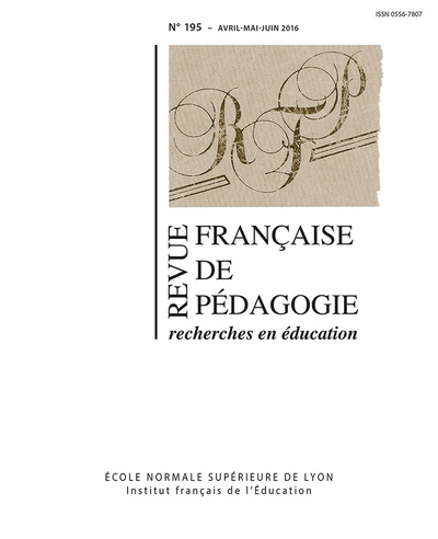 REVUE FRANCAISE DE PEDAGOGIE, N 195/2016. VARIA