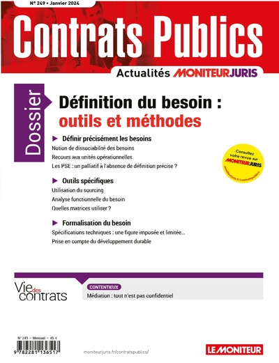 ACCP  n° 249 janvier 2024 - Contrats publics  L'actualité de la commande et des contrats publics