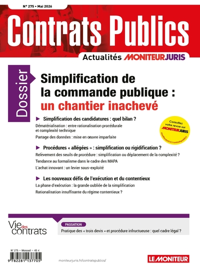 ACCP n° 275 mai 2026 - Contrats publics L'actualité de la commande et des contrats publics