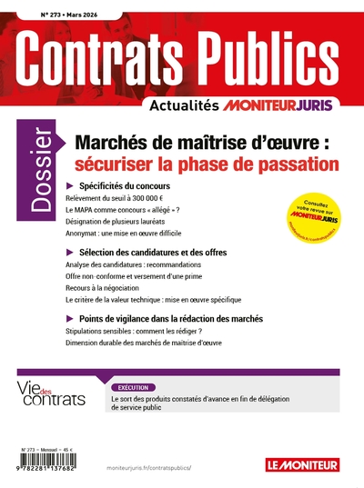 ACCP  n° 273 mars 2026 - Contrats publics  L'actualité de la commande et des contrats publics