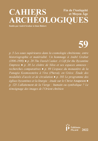 Cahiers archéologiques, fin de l'Antiquité et du Moyen Âge, n° 59