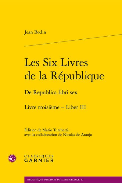 Les Six Livres de la République / De Republica libri sex