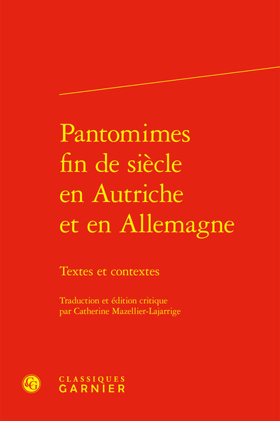 Pantomimes fin de siècle en Autriche et en Allemagne - Textes et contextes