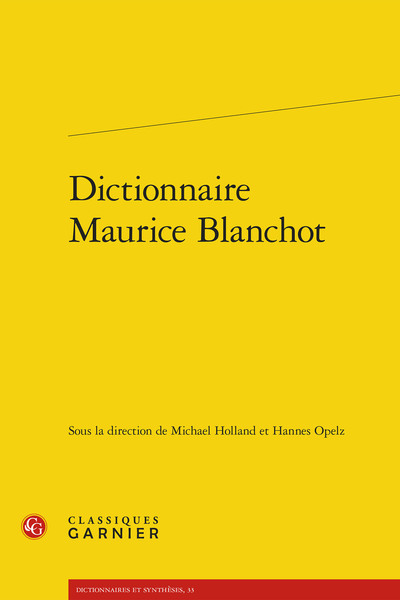 Dictionnaire Maurice Blanchot