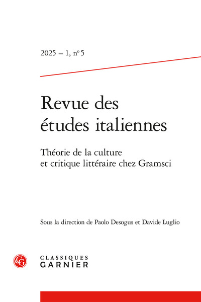 Revue des études italiennes - Théorie de la culture et critique littéraire chez Gramsci