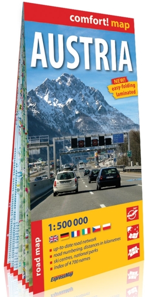 Autriche 1/500.000 (carte grand format laminée) - Anglais