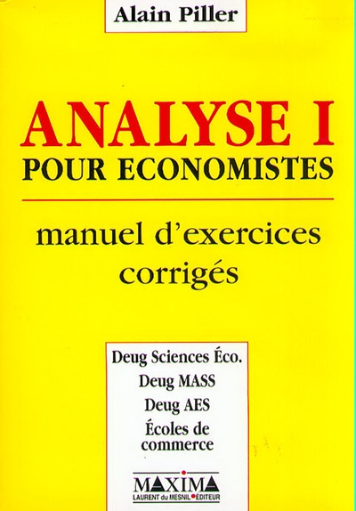 Analyse I pour économistes
