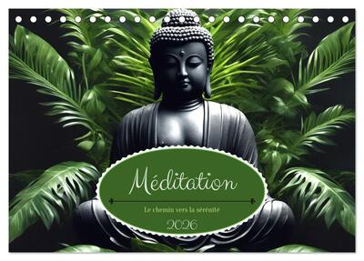 CALVENDO Mode de vie - Méditation Le chemin vers la sérénité (Calendrier de bureau 2026 DIN A5 vertical), CALVENDO calendrier mensuel - Découvrez les bienfaits de la méditation : Trouvez la paix intérieure et l'équilibre
