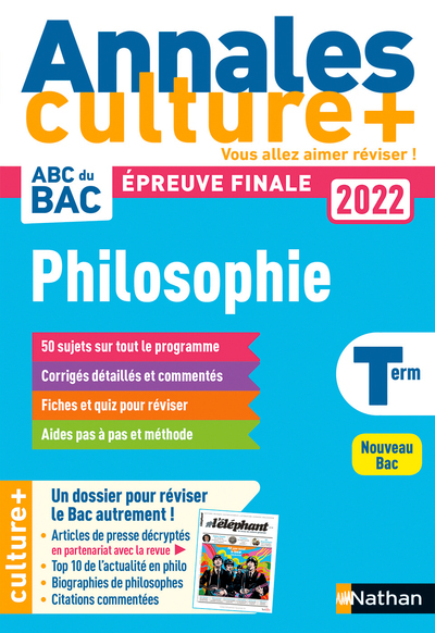 Annales Culture + - Philosophie - Bac 2022