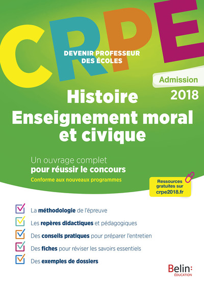 CRPE ADMISSION HISTOIRE EMC - Devenir Professeur des écoles
