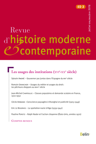 Revue Histoire Moderne et Contemporaine - RHMC 65-3