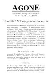 Agone 18 / 19-1998-Neutralite & Engagement Savoir