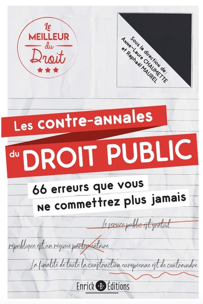 Les contre-annales du droit public - Les 66 erreurs que vous ne commettrez plus jamais