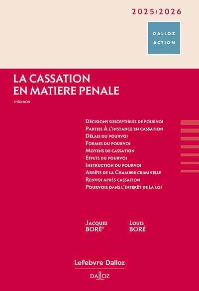 La cassation en matière pénale 2025/2026