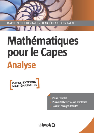 Mathématiques pour le Capes - Analyse - Cours complet. 200 exercices et problèmes corrigés
