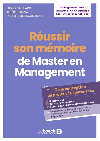 Réussir son mémoire de Master en Management - De la conception du projet à la soutenance