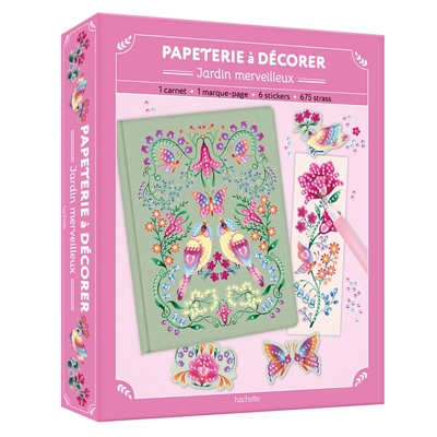 Papeterie à décorer -Jardin merveilleux - coffret avec accessoires