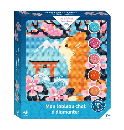 Mon tableau chat à diamanter - coffret avec accessoires