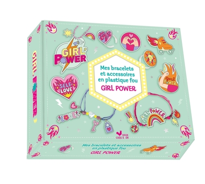 Mes bracelets et accessoires Girl power en plastique fou - coffret avec accessoires