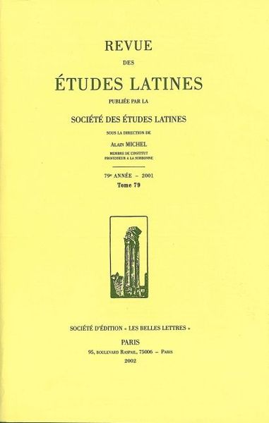 Revue des études latines 2001, 79 - varia