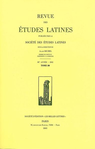 Revue des études latines 2002, 80 - varia