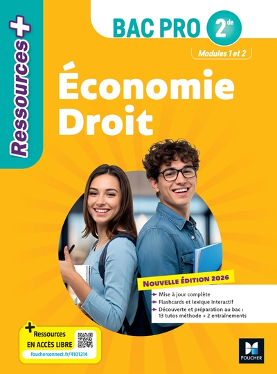 Ressources Plus - Économie-Droit - 2de Bac Pro - Ed. 2026 - Livre élève