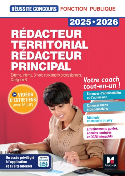 Réussite Concours - Rédacteur territorial/principal - 2025-2026 - Préparation complète