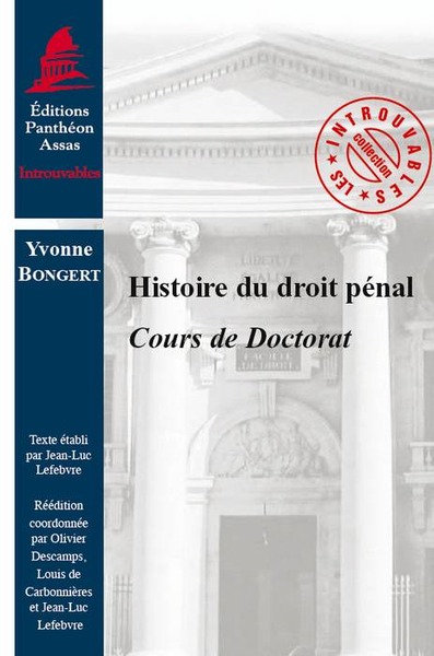 HISTOIRE DU DROIT PÉNAL - COURS DE DOCTORAT