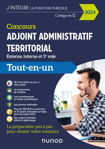 Concours Adjoint administratif territorial - 2024 - Tout-en-un - Externe, interne et 3e voie