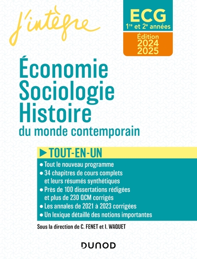 ECG 1 ET ECG 2 -  Economie, Sociologie, Histoire du monde contemporain 2024-2025 - Tout-en-un