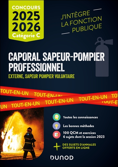Concours Caporal sapeur-pompier professionnel 2025-2026 - Tout-en-un