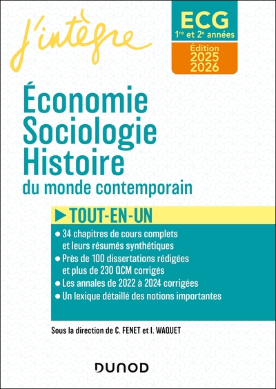 ECG 1 ET ECG 2 -  Economie, Sociologie, Histoire du monde contemporain 2025-2026 - Tout-en-un
