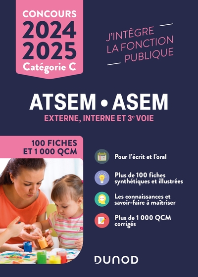 Concours ATSEM/ASEM - 100 Fiches et 1 000 QCM - 2024-2025