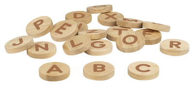 Oasis-Jetons bois- lettres cap.