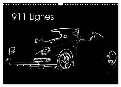 CALVENDO Art - 911 Lignes (Calendrier mural 2025 DIN A3 vertical), CALVENDO calendrier mensuel - Les belles lignes d'une voiture de sport allemande