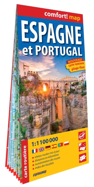 Espagne et Portugal 1/1.100.000 (carte grand format laminée)