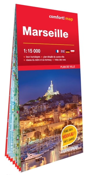 Marseille 1/15.000 (carte grand format laminée - plan de ville)