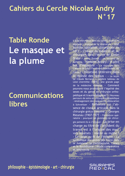 CAHIERS DU CERCLE NICOLAS ANDRY N°17 - Le masque et la plume