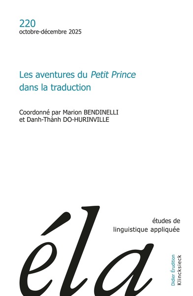 Études de linguistique appliquée - n°4-2025 - Les aventures du Petit Prince dans la traduction