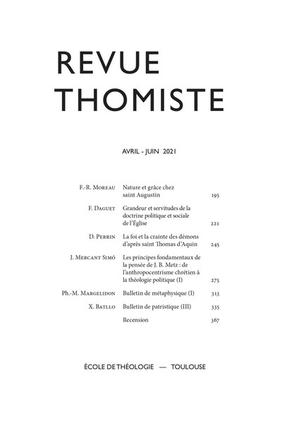 Revue thomiste - N°2/2021